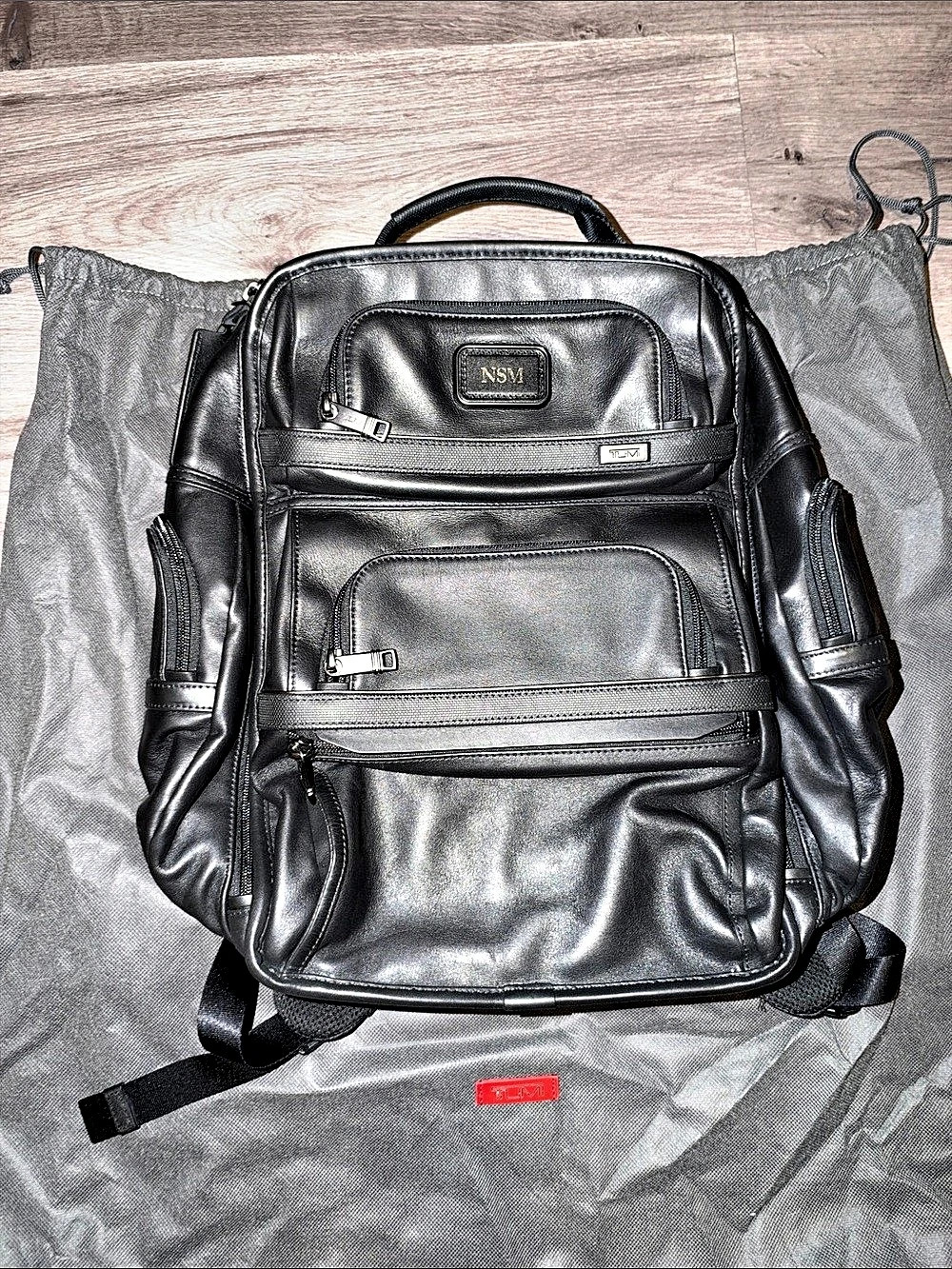TUMI Alpha 3 Leather Backpack Black